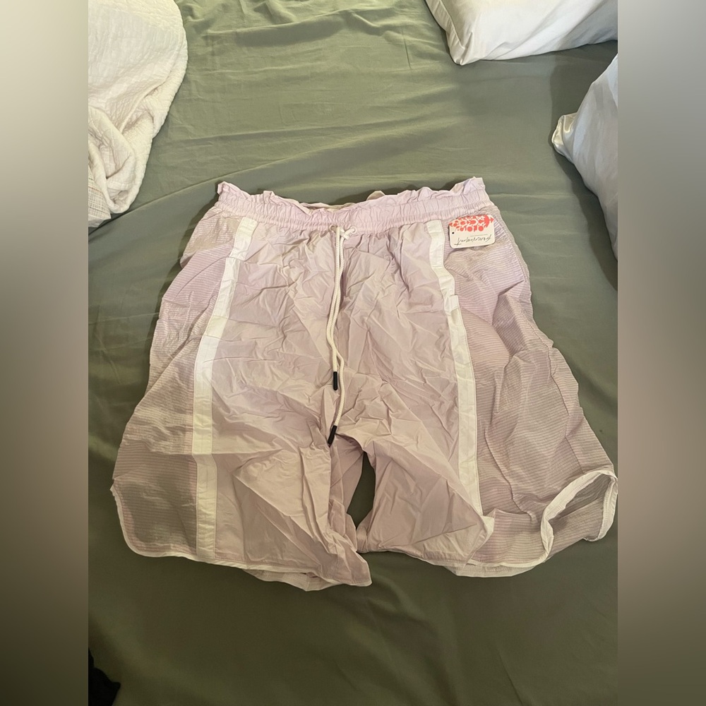 NWT FP Movement by Free People Light Purple Striped Shorts